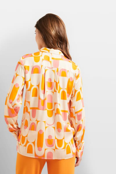 Bugatti Damen Overhemdblouse van vloeiende stof