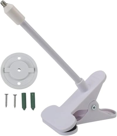 Klembevestiging Camera - Metalen Houder - Veiligheid Monteren - Gereedschapsvrij Installeren - 18 cm Verstelbaar - Wit