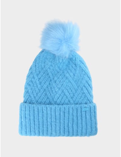 Meisjes Wintermuts met Pompon 4F F419 Blauw - Unisex en Comfortabel, Één Maat
