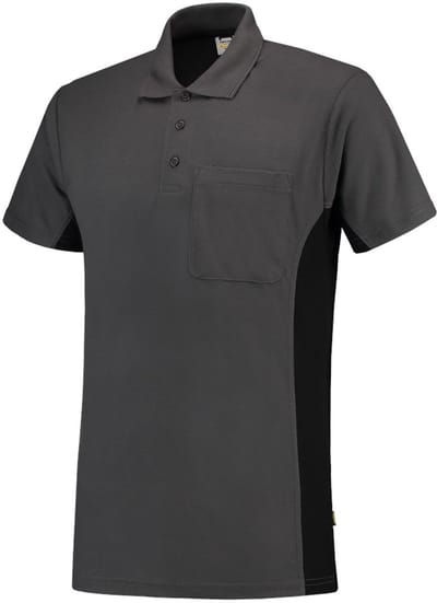 Tricorp Poloshirt Bi-Color - Workwear - 202002 - Donkergrijs-Zwart - maat XXL