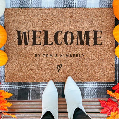 Personalized Vintage Welcome | 60x40 cm | Nieuwe huis cadeau | Ingangsmat | Deurmat met stijl | Verhuizing cadeau | Praktisch & trendy | Perfect voor binnenkomst | Cadeau voor nieuwe woning