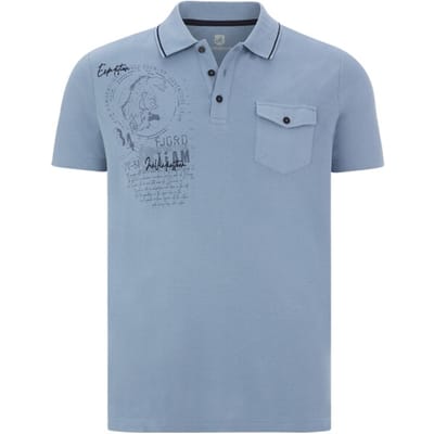 Jan Vanderstorm herren Poloshirt - 52/54 - lichtblauw - Plus Size