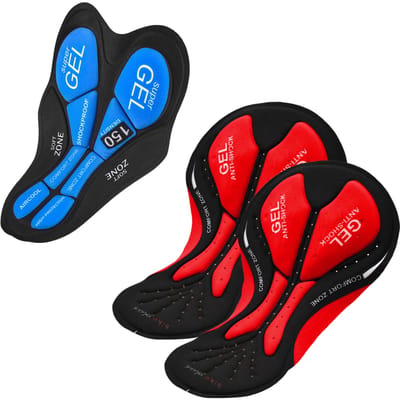 3-packs fietsbroeken met gel gevoerde kussenvulling voor heren dames fietsondergoedbroeken red