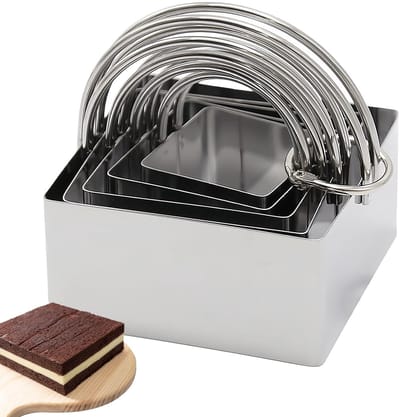 Dailygoods- Uitsteekvormen 5 Stuks - Hoekig - Geschikt voor Taarten/Sandwiches - Koekjes/Knoedels - Duurzaam - Veilig voor Levensmiddelen - Koekjesuitsteekvormen