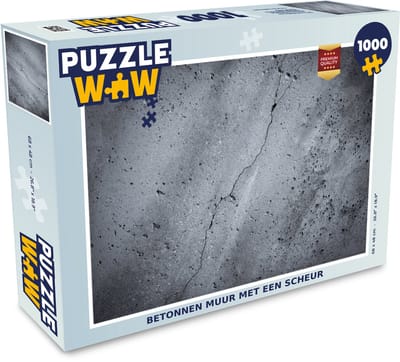 Puzzel Beton - Grijs - Scheur - Legpuzzel - Puzzel 1000 stukjes volwassenen