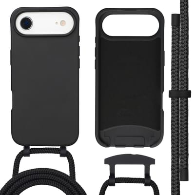 imoshion Hoesje - Geschikt voor iPhone 17 Air - Color Backcover met afneembaar koord geschikt voor MagSafe - Zwart
