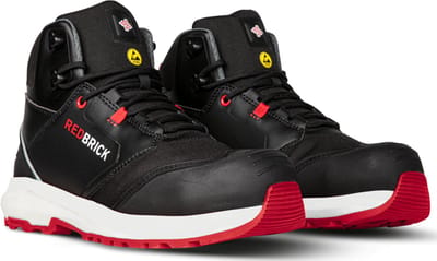 Redbrick werkschoenen - Pulse Overnose - hoog - met kuipneus - S3 - zwart / rood - maat 39