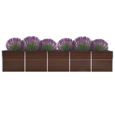 vidaXL - Plantenbak - verhoogd - 400x80x45 - cm - gegalvaniseerd - staal - bruin