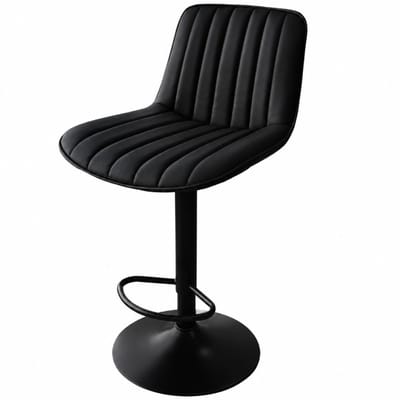 Bayt Barkruk - Verstelbaar 90-110 cm – Draaibare Barstoel met Voetensteun – PU Leer – Set van 2 – Zwart