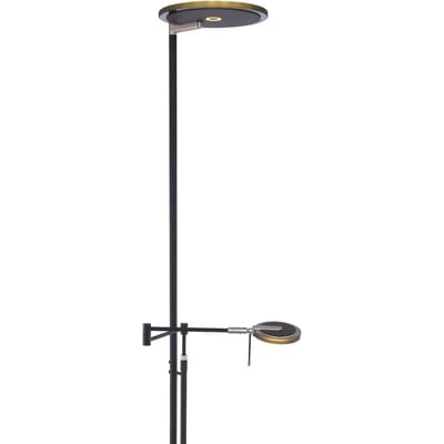 Vloerlamp Turound 2663ZW Zwart - Modern, Draaibaar en Uitschuifbaar, van Steinhauer Exclusive, Glas en Metaal, Perfect voor Binnen Gebruik