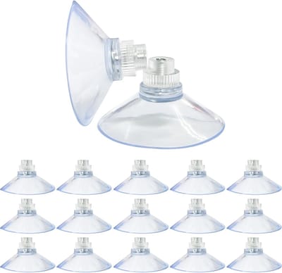 Zuignap met schroefdraad - Transparante Zuignap - 15 Stuks