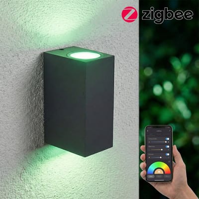 SMART LED Wandlamp | Zigbee | San Francisco | Incl. 2x lichtbronnen | HUE Compatible| Antraciet