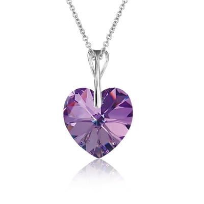 Montebello Ketting Pim HZ115 - Swarovski Hart - 925 Zilver Gerhod. - Ø14mm - 50cm