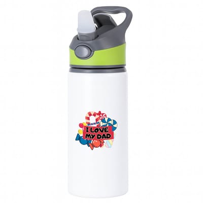 Hacebo® - Papa cadeau - waterfles met rietje groen - Papa - Vader cadeau - met opdruk - Vader cadeau - Vader cadeautjes - Vaderdag cadeau - Vader cadeautjes verjaardag - liefste papa - papa - Leuk kado om te geven - water fles - 650ML