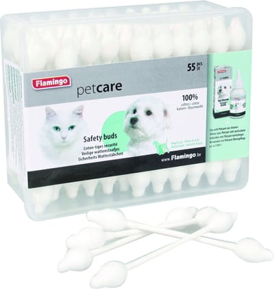 Flamingo - Wattenstaaf Katten;honden - Petcare Veilige Wattenstaafjes 55 Stuks - 55st - 119038 - 55st
