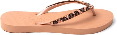 Lazamani - Lanzarote Beach Dames Slippers Leopard Peach - Maat 35/36