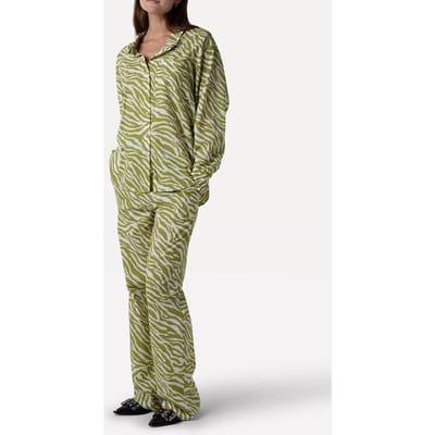Another Label Wanda Pants Abstract Green Maat: XS | Nachtmode Outlet | Dames | Groen