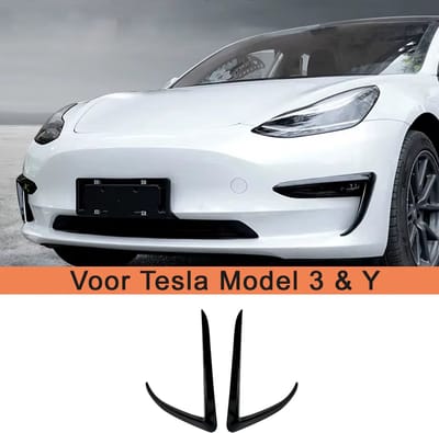 BukkitBow - Mistlamp Trim Set / Mistlamp Beschermhoes voor Tesla Model 3/Y 2017-2023 - Glanzend Zwart