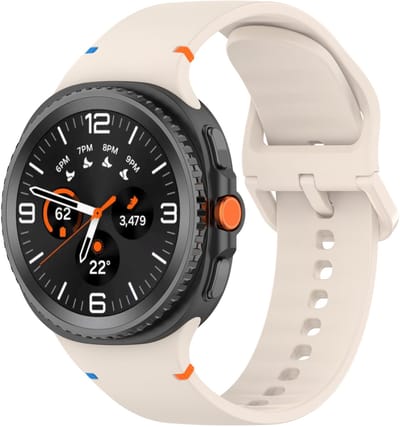 Stravo Siliconen bandje geschikt voor Samsung Galaxy Watch 9 (40/44mm) / Watch 8 (40/44mm) / 8 Classic (46mm) - Outdoor sport Horlogebandje - Starlight