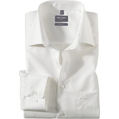 OLYMP Luxor comfort fit overhemd - creme - Strijkvrij - Boordmaat: 39