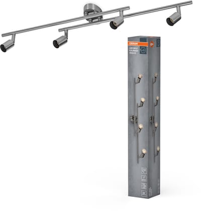 OSRAM LED Spot Cylinder plafondspot 4x GU10, Geborsteld Nikkel, Staal, draaibaar, IP20, Binnenruimte