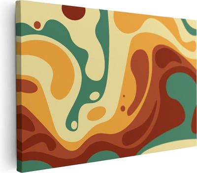 Artaza Canvas Schilderij Abstract - 90x60 cm - Wanddecoratie Organisch - Muurdecoratie Woonkamer - Schilderijen Op Canvas