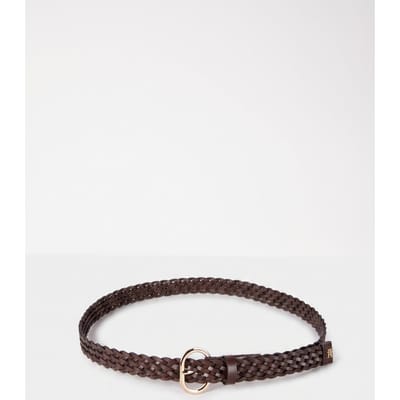 Tommy Hilfiger Th Chic 2.5 Woven Leather Belt Rich Walnut Taglia: 95 | Cinture Outlet | Donna | Marrone
