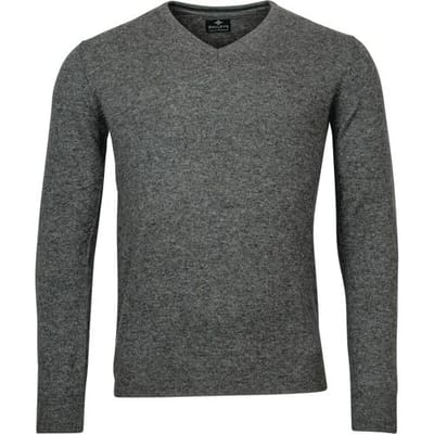 Baileys Trui V-Neck Uni Color Lambswool Anthracite / male