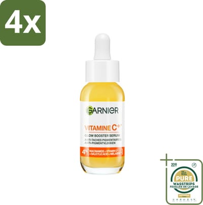 Garnier - SkinActive - Serum - Vitamine C - Tegen Pigmentvlekken - Niacinamide & Salicylzuur - 30 ml - Voordeelverpakking - 4 stuks - Anti-aging - Stralende huid