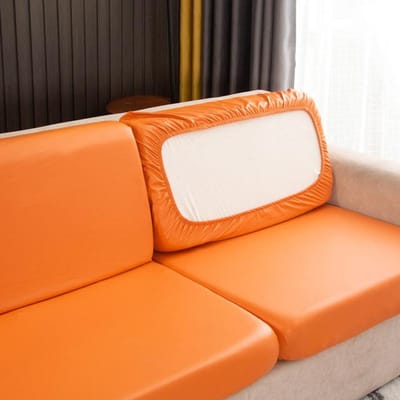 Nieuw Product PU Leer Sofa Kussenhoes Effen Kleur Sofa Hoes Vier Seizoenen Waterdichte Sofa Slipcovers Stoel Bank Hoes Seat Length 50-65cm white