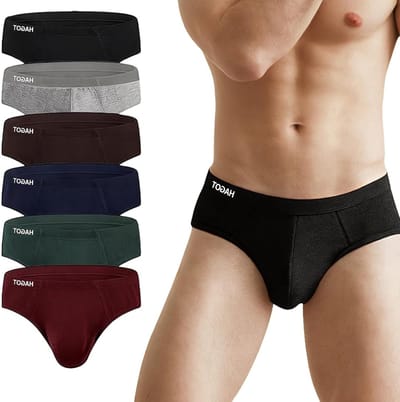 Set van 6 comfortabele herenmodal boxershorts, ademend en elastisch ondergoed in zwart