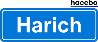 Hacebo - Plaatsnaam Sticker - 29x10 CM - Harich sticker - Verkeersborden sticker - grappige cadeaus - Harich