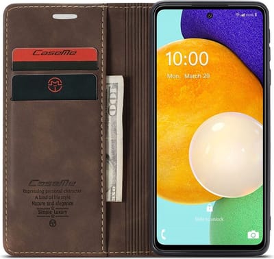 CaseMe 013 Book Case met Pasjeshouder Geschikt voor Samsung Galaxy A53 Hoesje Coffee