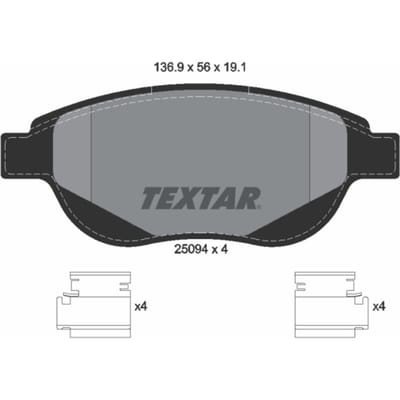 Remblokset TEXTAR 2509401, voor