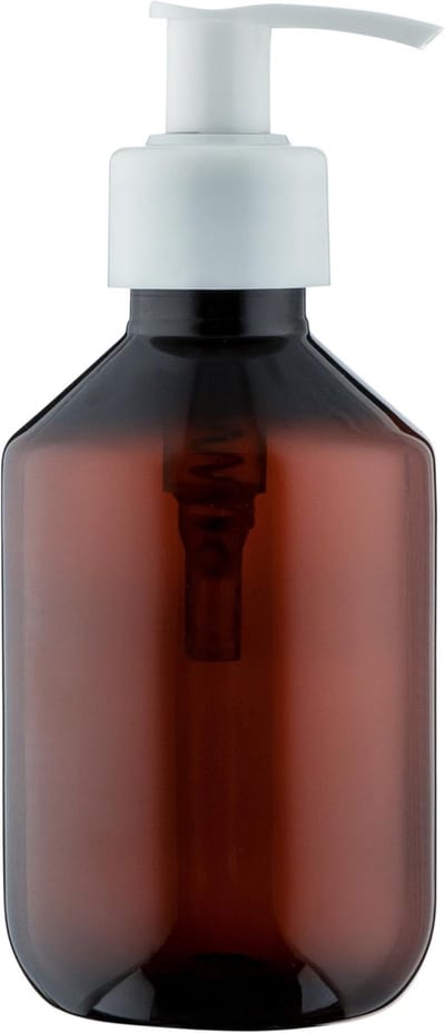 Lege Plastic Fles 200 ml PET Amber bruin - met witte pomp - set van 10 stuks - navulbaar - Leeg