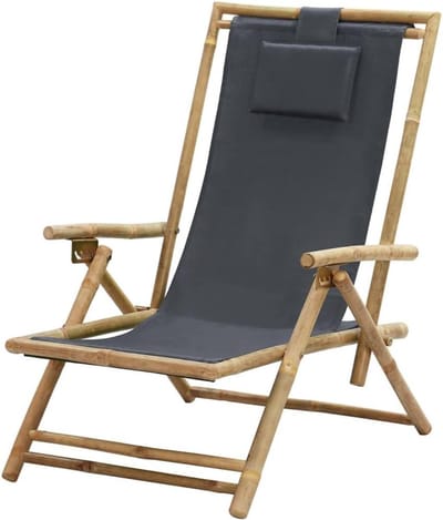 Relaxstoel - Loungestoel Tuinstoel - Buiten Ontspannen - Verstelbare Rugleuning - 64 x 89 cm - Donkergrijs