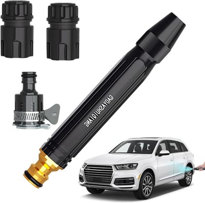 Hogedruk Slang Nozzle - Verstelbare Sproeier - Auto Wassen - Robuust Waterstroommechanisme - 16 cm - Grijs