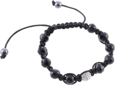 Behave - zwarte armband met facetkralen - tijdloze avondstijl