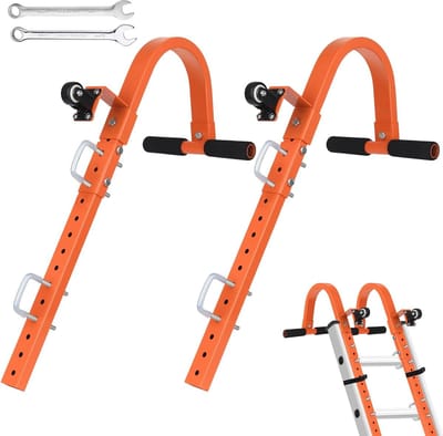 Ladderdakhaak Stabilisator - Ladder Stabilisator - Veilig Dakwerk - 2 Wielen Verplaatsing - 4.3 kg Staal - Oranje
