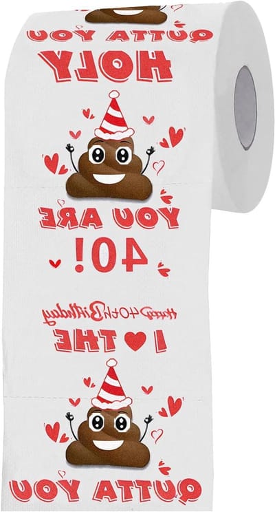 Verjaardagscadeau Toiletpapier - Grappig Cadeau - Feestelijke Decoratie - 3-Laags Materiaal - 1 Rol - Wit
