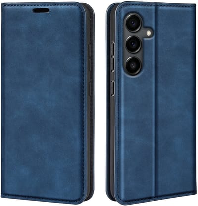 MobyDefend Hoesje - Geschikt voor Samsung Galaxy S25 FE - Luxe Wallet Bookcase (Magnetische Sluiting) - Blauw