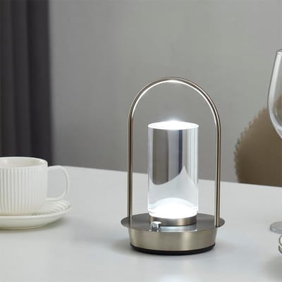 Ynkkvre -Draadloze Tafellamp LED – Oplaadbaar via USB-C – 3 Kleurtemperaturen & Dimbaar – Touch Bediening – Oogvriendelijk Licht – Gouden Druppel Design voor Nachtkastje, Bureau en Woonkamer