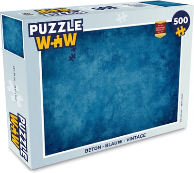 Puzzel Beton - Blauw - Vintage - Structuur - Industrieel - Legpuzzel - Puzzel 500 stukjes