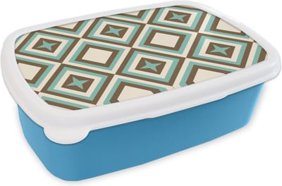Broodtrommel Blauw - Lunchbox - Brooddoos - Jaren 50 - Ster - Design - 18x12x6 cm - Kinderen - Jongen