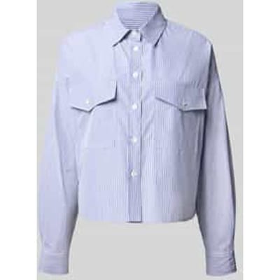 Regular fit overhemdblouse met bedrukte inzet op de rug, model 'DORIA'