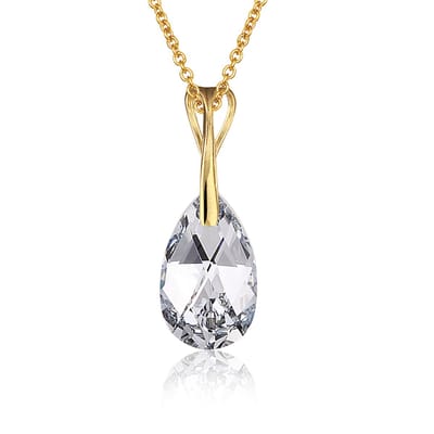 Montebello Ketting Pia DG515H - Swarovski Druppel - 925 Zilver Verguld - 16mm - 50cm
