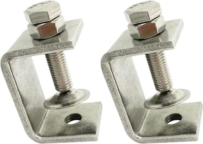 Mini RVS C-klemmen 47mm - 4 Stuks Zware Houtbewerkings U-klem Set met Brede Bek en Beschermende Pads voor Lassen en Timmerwerk