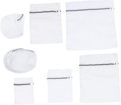 Wasnet Set - Kleding Beschermers - Fijne Was - Met Rits - 7 Delig - Wit