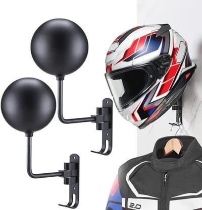Helmhouder voor motorfiets - Wandmontage van aluminiumlegering - Perfect voor motorhelmen en hoeden