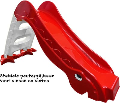 Zyrex® Glijbaan 2 Jaar - Glijbaan Peuter - Losse Glijbaan Inklapbaar - Rood/Grijs - 133cm x 40cm x 70cm